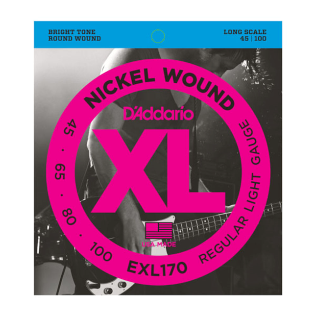 D'addario EXL170 Nickel Wound Bass Strings Light Gauge 45-100