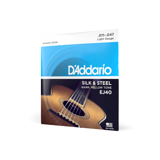 D'addario EJ40 "Silk & Steel" Acoustic Guitar Strings 11-47