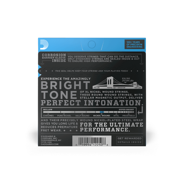 D'Addario EXL150 Nickel Wound, 12-String Regular Light Gauge 10-46 Electric Guitar Strings