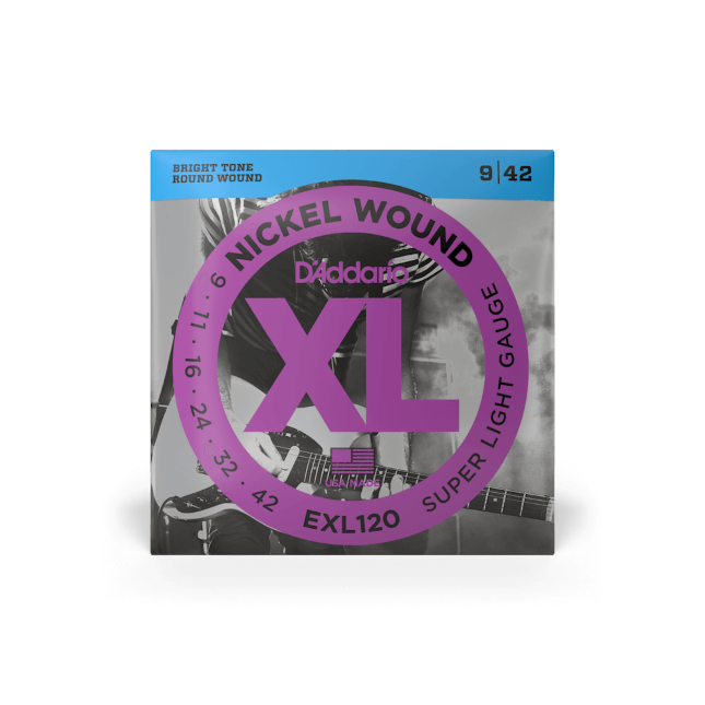 D'addario EXL120 Super Light 9-42 Gauge Electric Guitar Strings