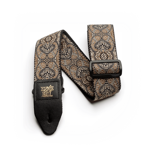 ERNIE BALL GOLD & BLACK PAISLEY JACQUARD GUITAR STRAP