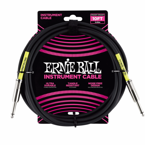 ERNIE BALL 10FT INSTRUMENT CABLE - BLACK