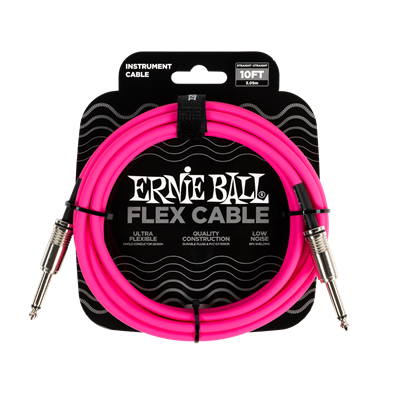 ERNIE BALL 10FT FLEX INSTRUMENT CABLE - PINK