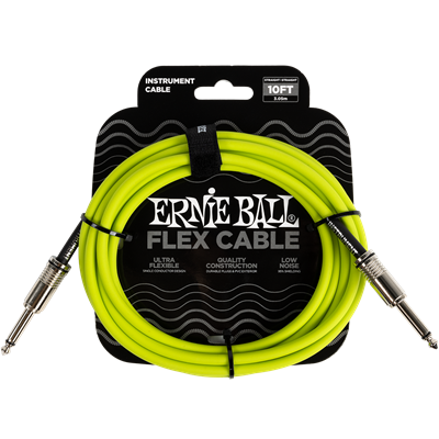 ERNIE BALL 10FT FLEX INSTRUMENT CABLE - GREEN